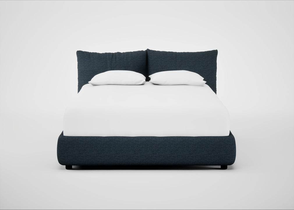 Pillow Storage Bed Double / Underbed Storage / Siena Cotton Deep Sea