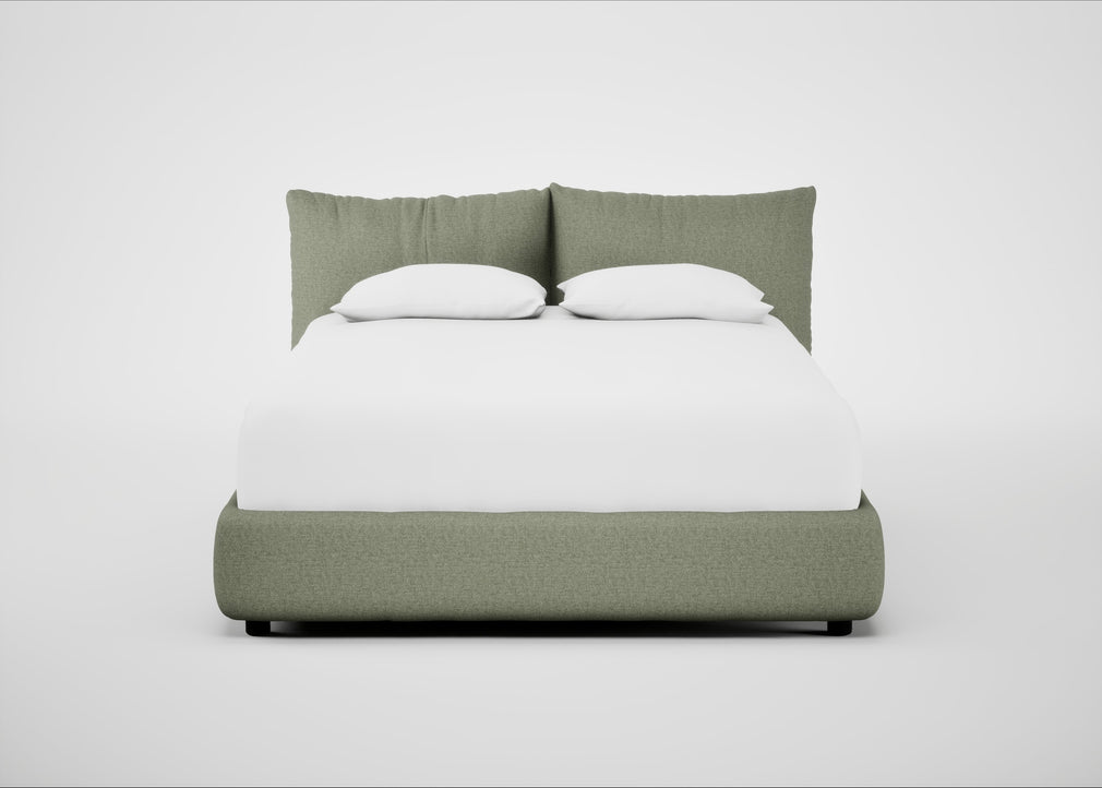 Pillow Storage Bed Double / Underbed Storage / Siena Cotton Pistachio