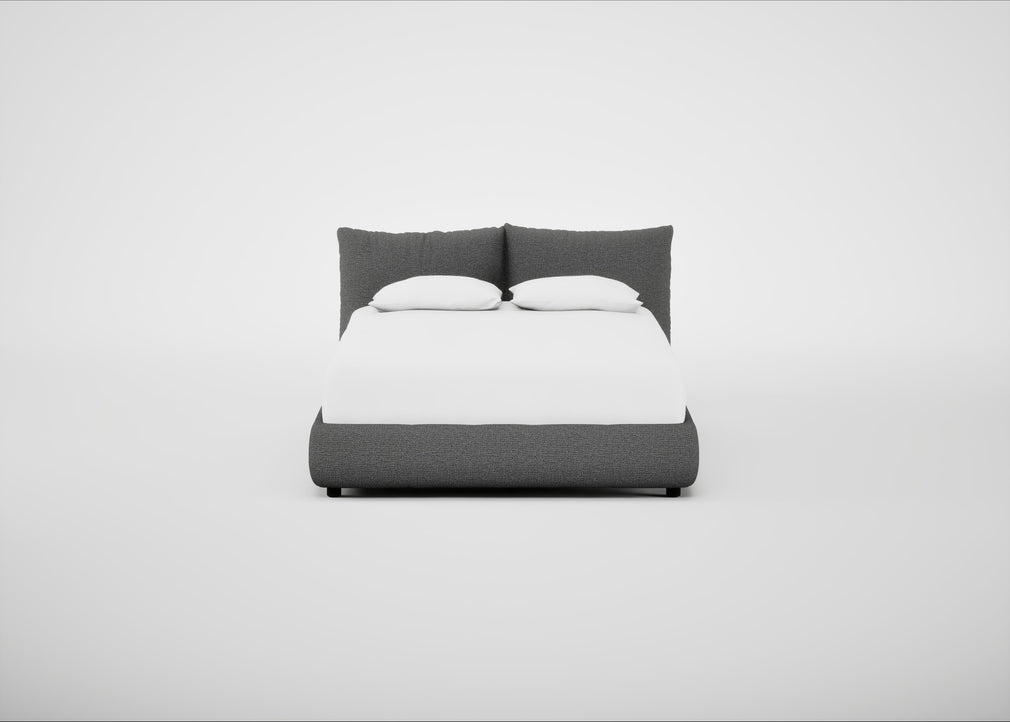 Pillow Storage Bed Double / Underbed Storage / Tundra Texture Pewter