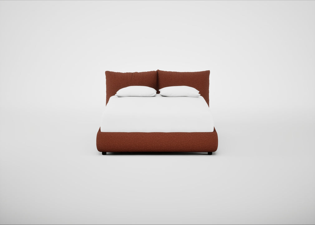 Pillow Storage Bed Double / Underbed Storage / Tundra Texture Rust