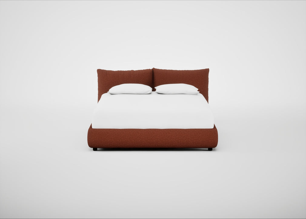 Pillow Storage Bed King / Underbed Storage / Tundra Texture Rust