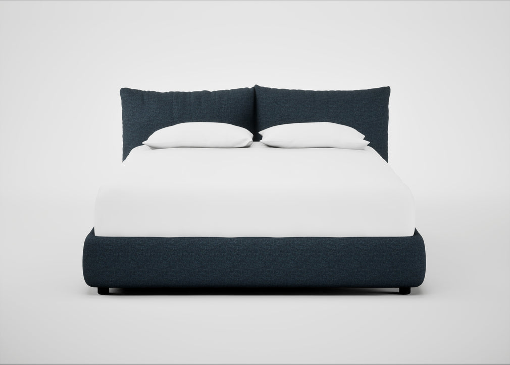 Pillow Storage Bed Super King / Underbed Storage / Siena Cotton Deep Sea