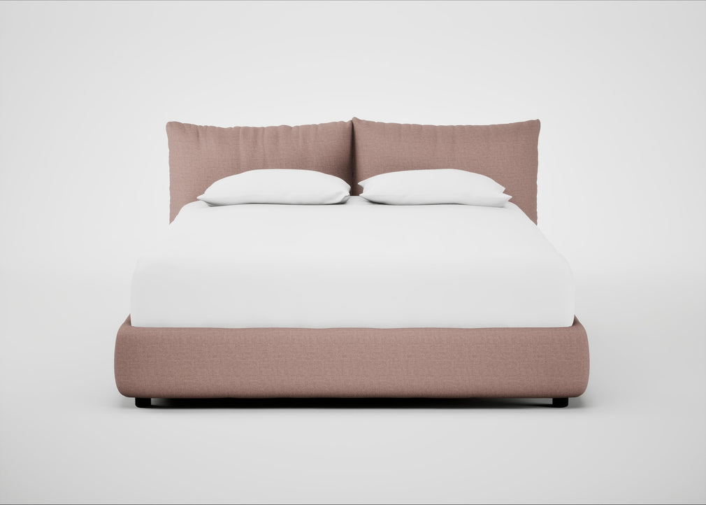 Pillow Storage Bed Super King / Underbed Storage / Siena Cotton Dusky Pink