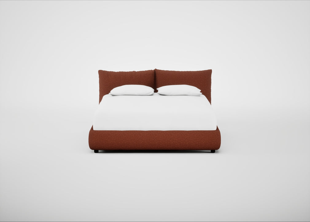 Pillow Storage Bed Super King / Underbed Storage / Tundra Texture Rust