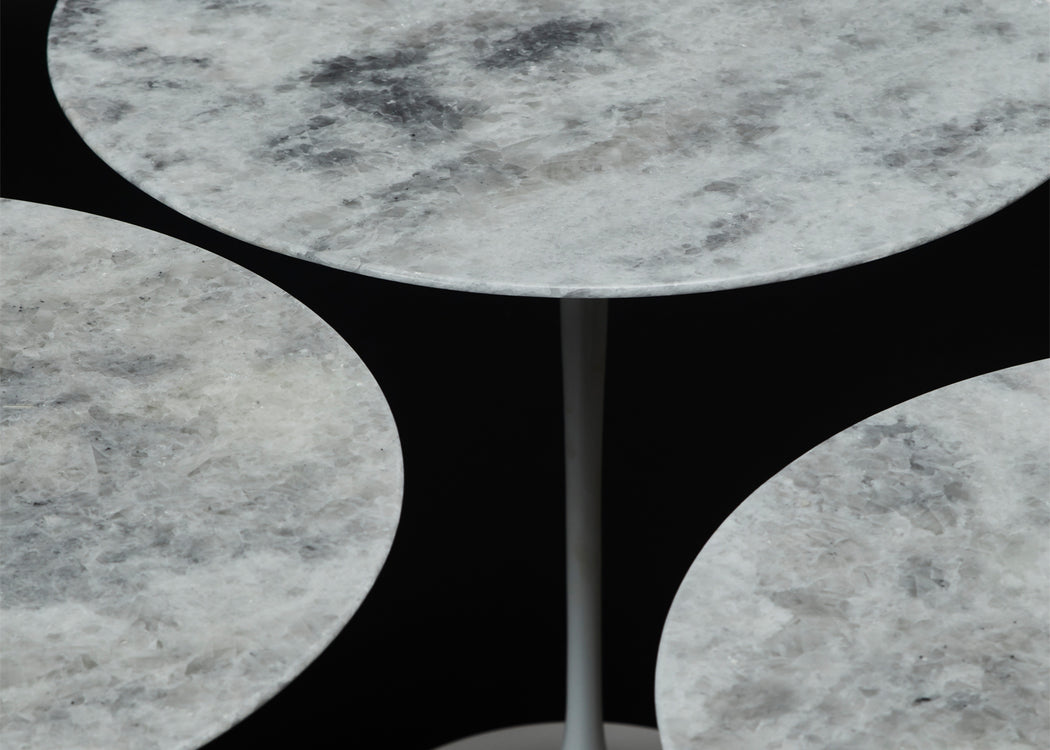 Saarinen Side Table in Limited Edition Iceberg Quartzite
