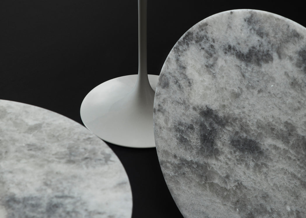 Saarinen Side Table in Limited Edition Iceberg Quartzite