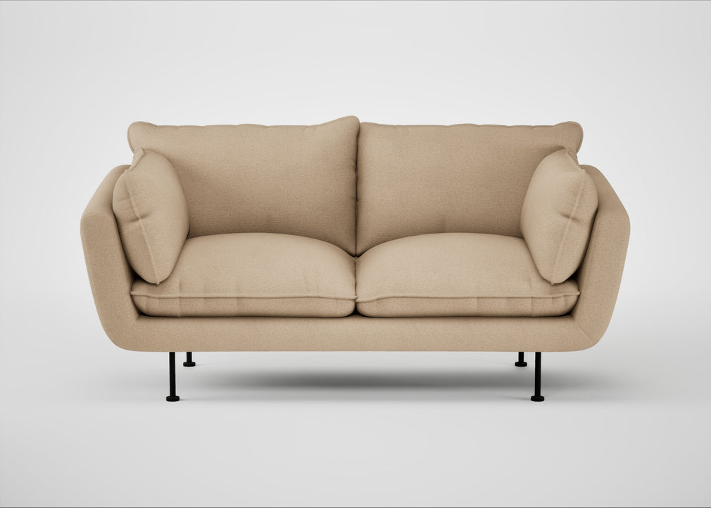 Allora 2 Seater Sofa Capelo Linen-Cotton Bamboo / Black