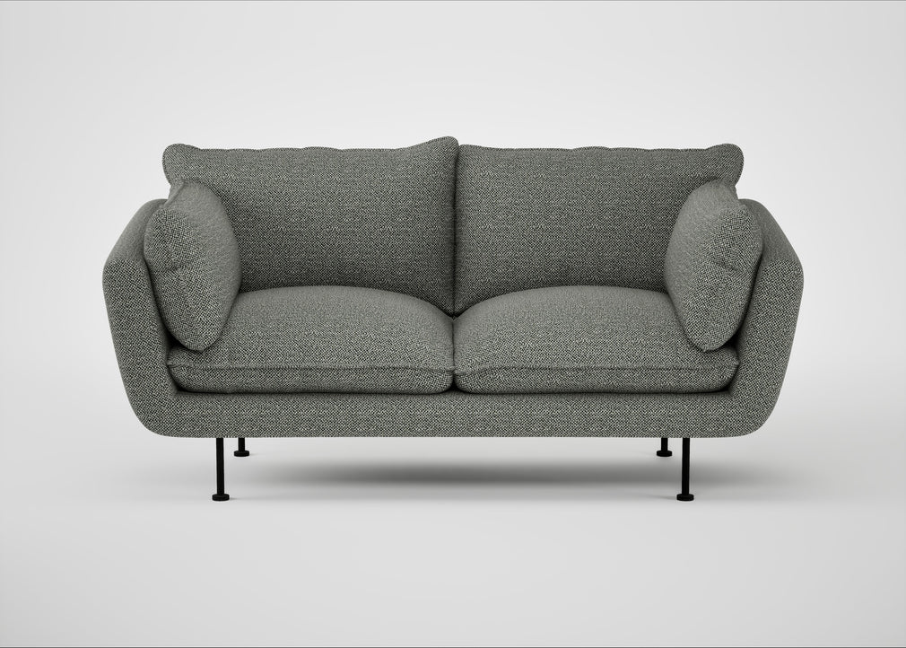 Allora 2 Seater Sofa Boucle Tweed Lapis / Black