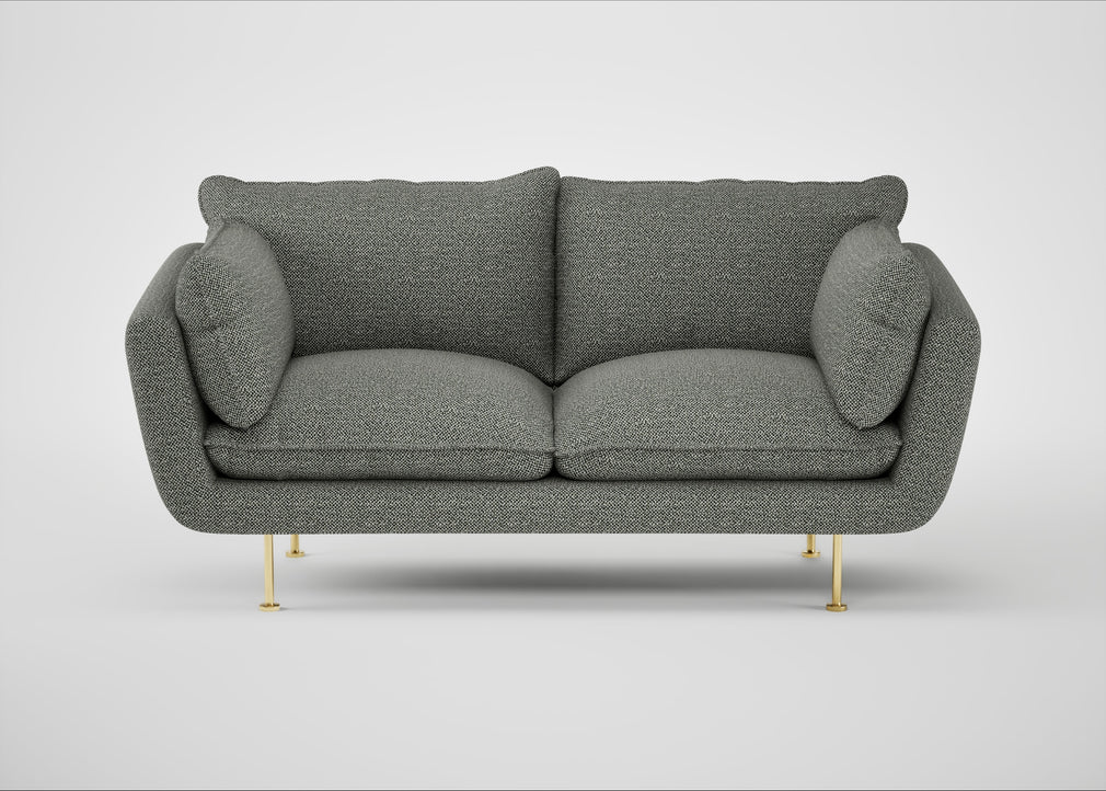 Allora 2 Seater Sofa Boucle Tweed Lapis / Brass
