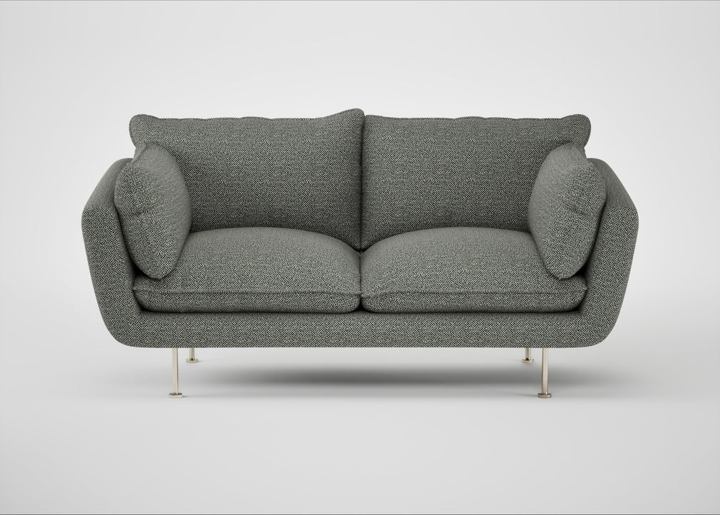 Allora 2 Seater Sofa Boucle Tweed Lapis / Stainless Steel