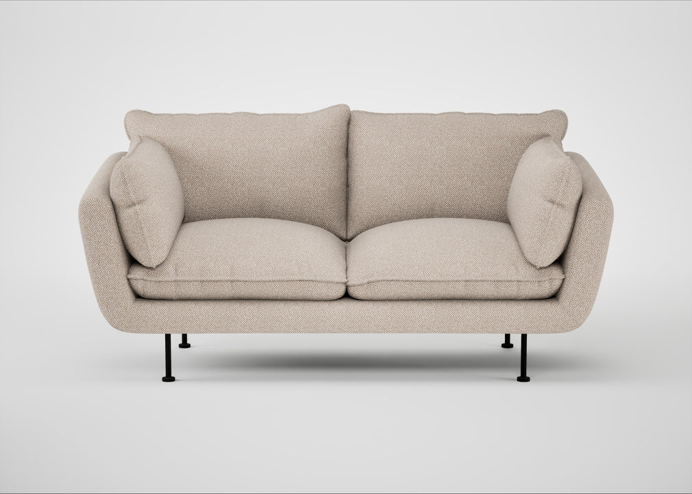 Allora 2 Seater Sofa Boucle Tweed Pearl / Black