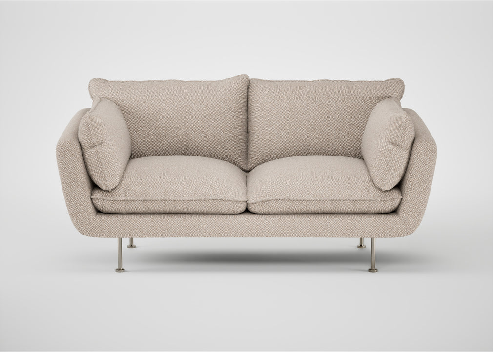 Allora 2 Seater Sofa Boucle Tweed Pearl / Stainless Steel