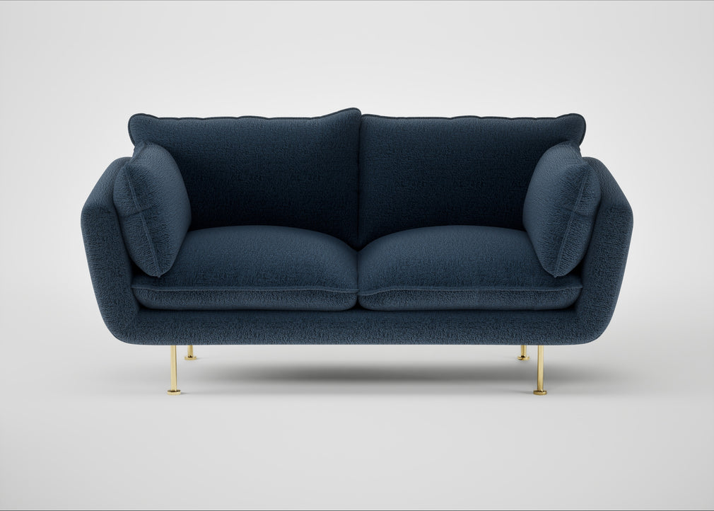Allora 2 Seater Sofa Boucle Velvet Space / Brass