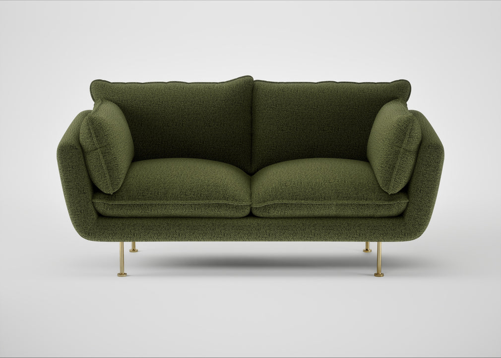 Allora 2 Seater Sofa Boucle Velvet Wilder / Brass