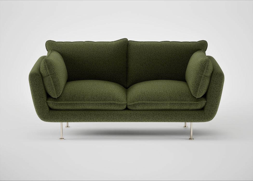Allora 2 Seater Sofa Boucle Velvet Wilder / Stainless Steel