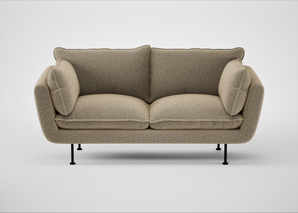 Allora 2 Seater Sofa Boucle Velvet Rocky / Black