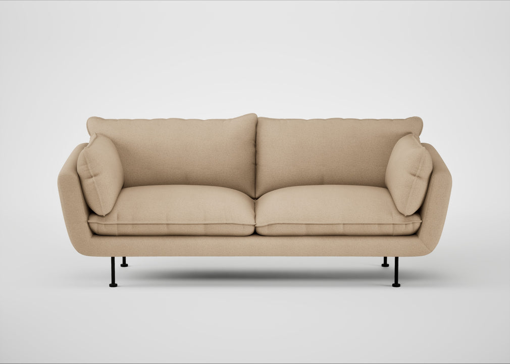 Allora 3 Seater Sofa Capelo Linen-Cotton Bamboo / Black