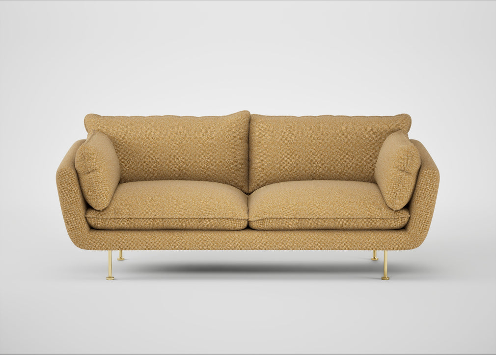 Allora 3 Seater Sofa Boucle Tweed Citrine / Brass