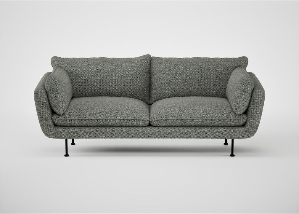 Allora 3 Seater Sofa Boucle Tweed Lapis / Black