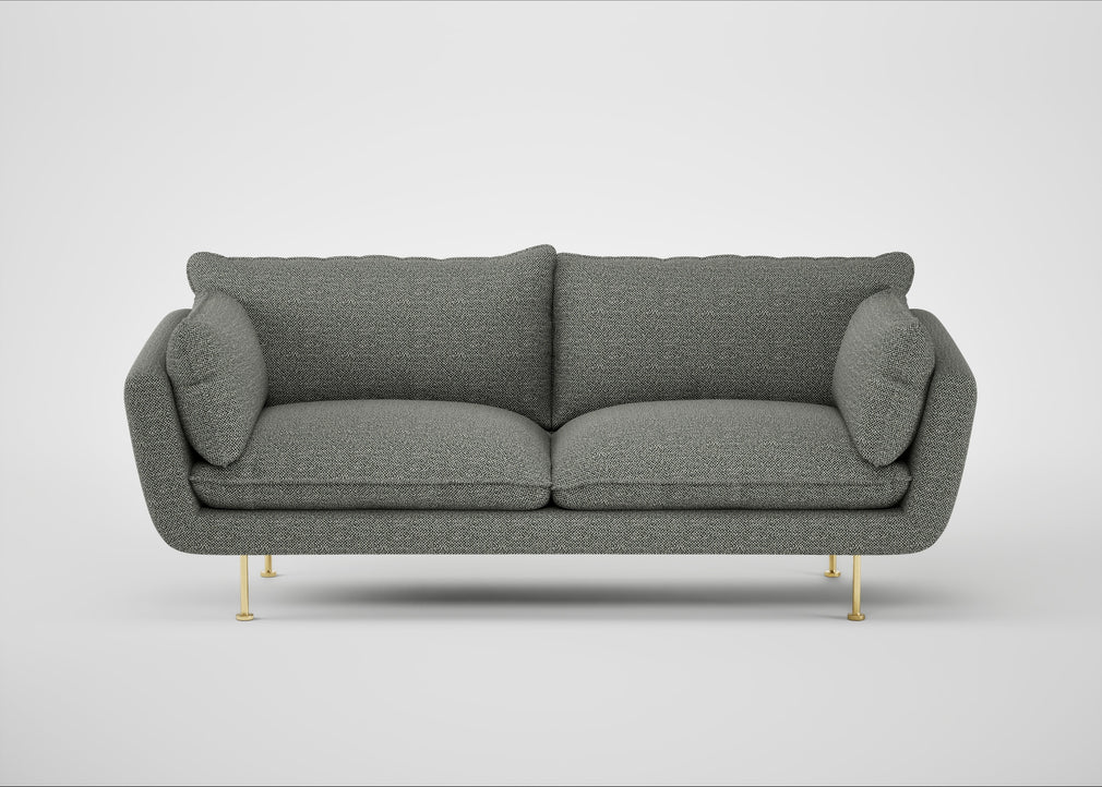 Allora 3 Seater Sofa Boucle Tweed Lapis / Brass