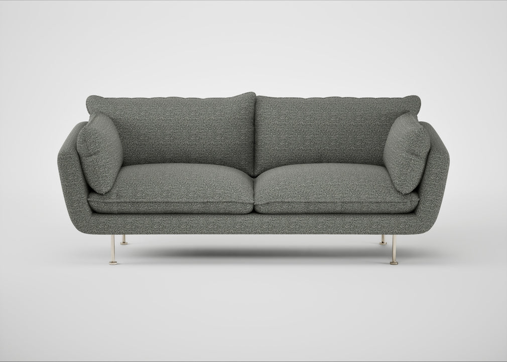 Allora 3 Seater Sofa Boucle Tweed Lapis / Stainless Steel