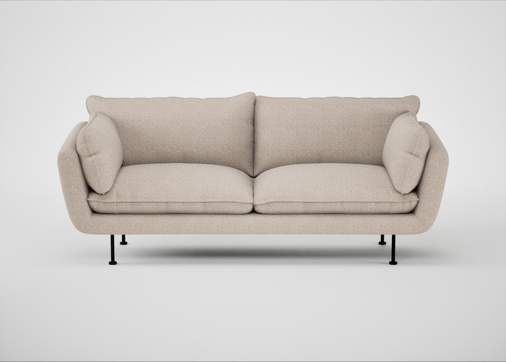 Allora 3 Seater Sofa Boucle Tweed Pearl / Black