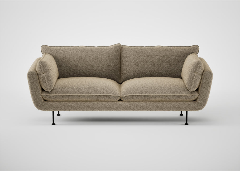 Allora 3 Seater Sofa Boucle Velvet Rocky / Black