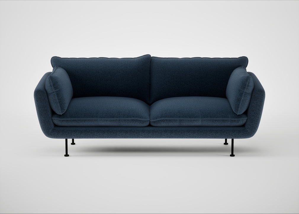 Allora 3 Seater Sofa Boucle Velvet Space / Black
