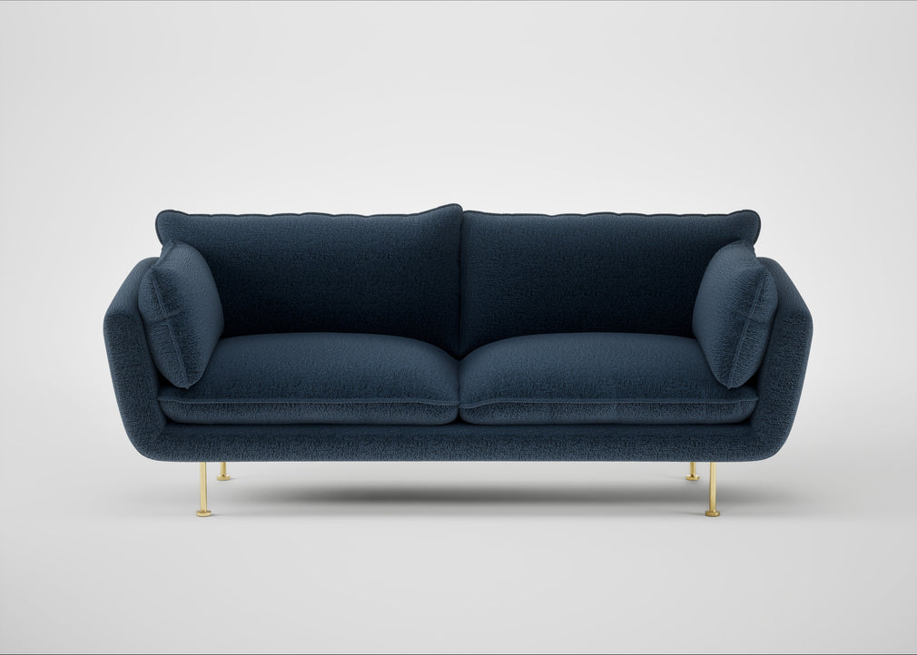 Allora 3 Seater Sofa Boucle Velvet Space / Brass