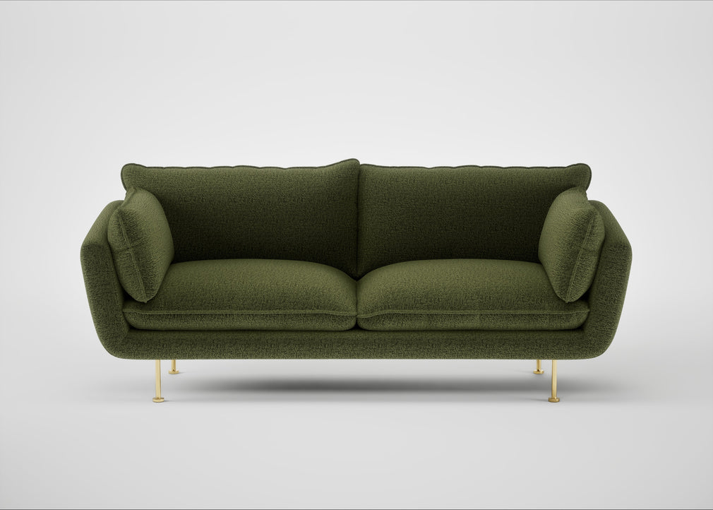 Allora 3 Seater Sofa Boucle Velvet Wilder / Brass