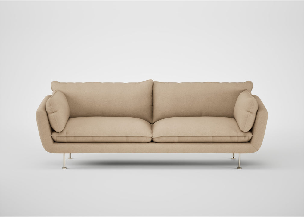 Allora 4 Seater Sofa Capelo Linen-Cotton Bamboo / Stainless Steel