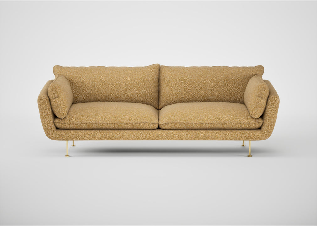 Allora 4 Seater Sofa Boucle Tweed Citrine / Brass