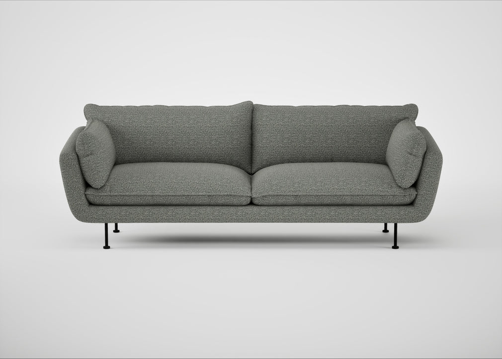 Allora 4 Seater Sofa Boucle Tweed Lapis / Black