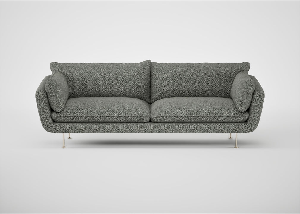 Allora 4 Seater Sofa Boucle Tweed Lapis / Stainless Steel