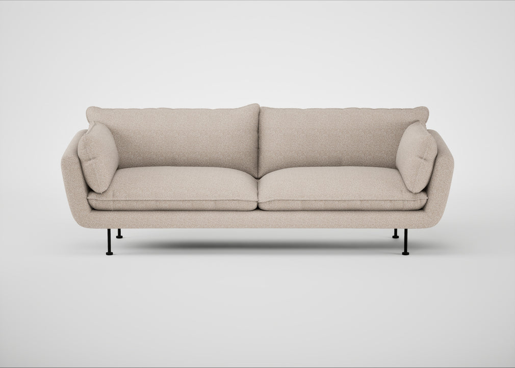 Allora 4 Seater Sofa Boucle Tweed Pearl / Black