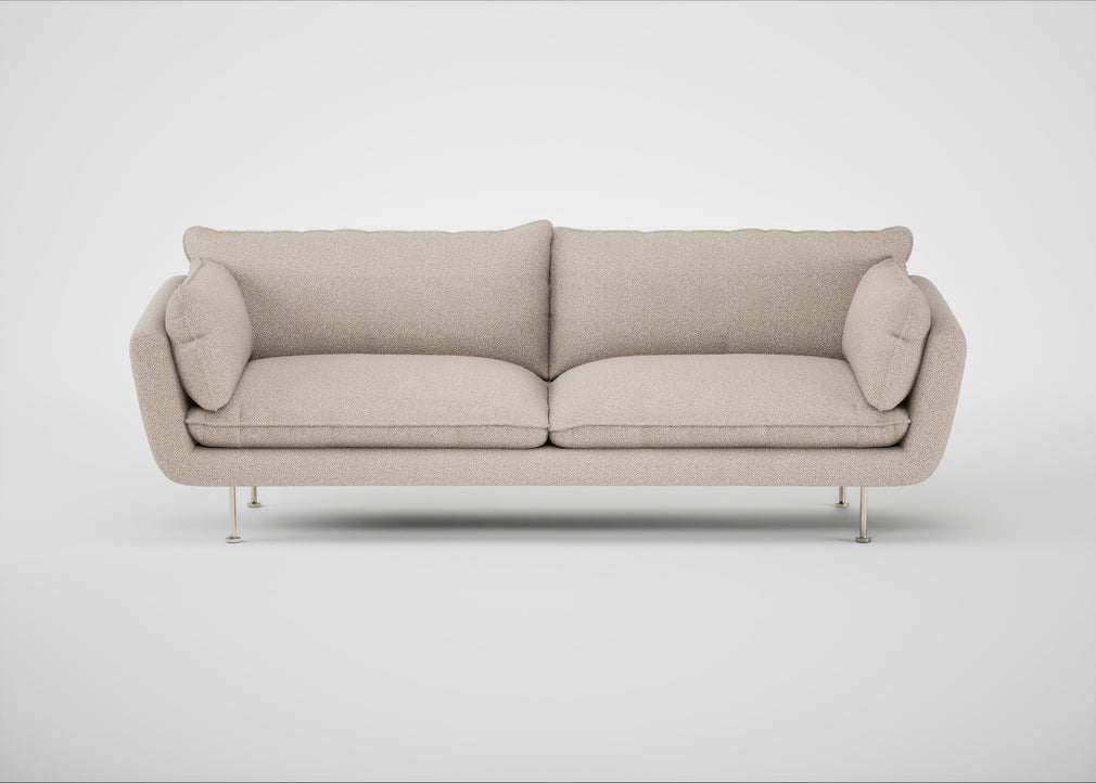 Allora 4 Seater Sofa Boucle Tweed Pearl / Stainless Steel