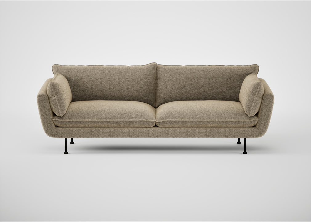 Allora 4 Seater Sofa Boucle Velvet Rocky / Black