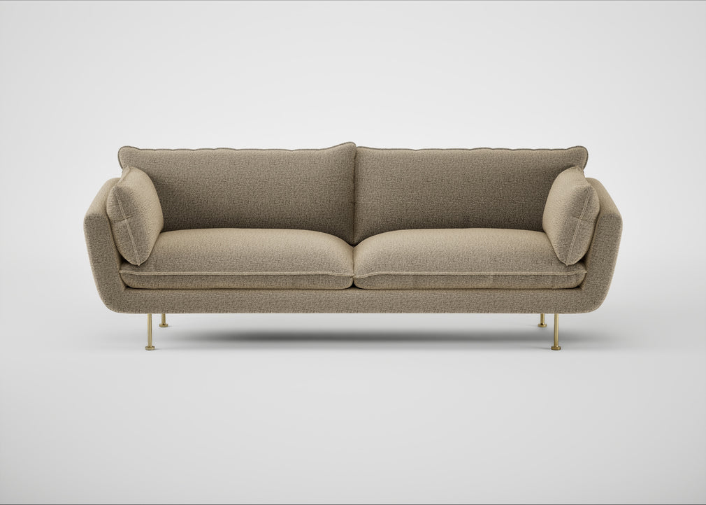 Allora 4 Seater Sofa Boucle Velvet Rocky / Brass