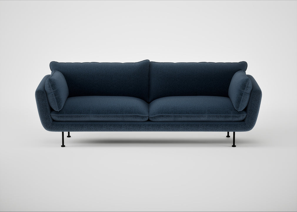 Allora 4 Seater Sofa Boucle Velvet Space / Black