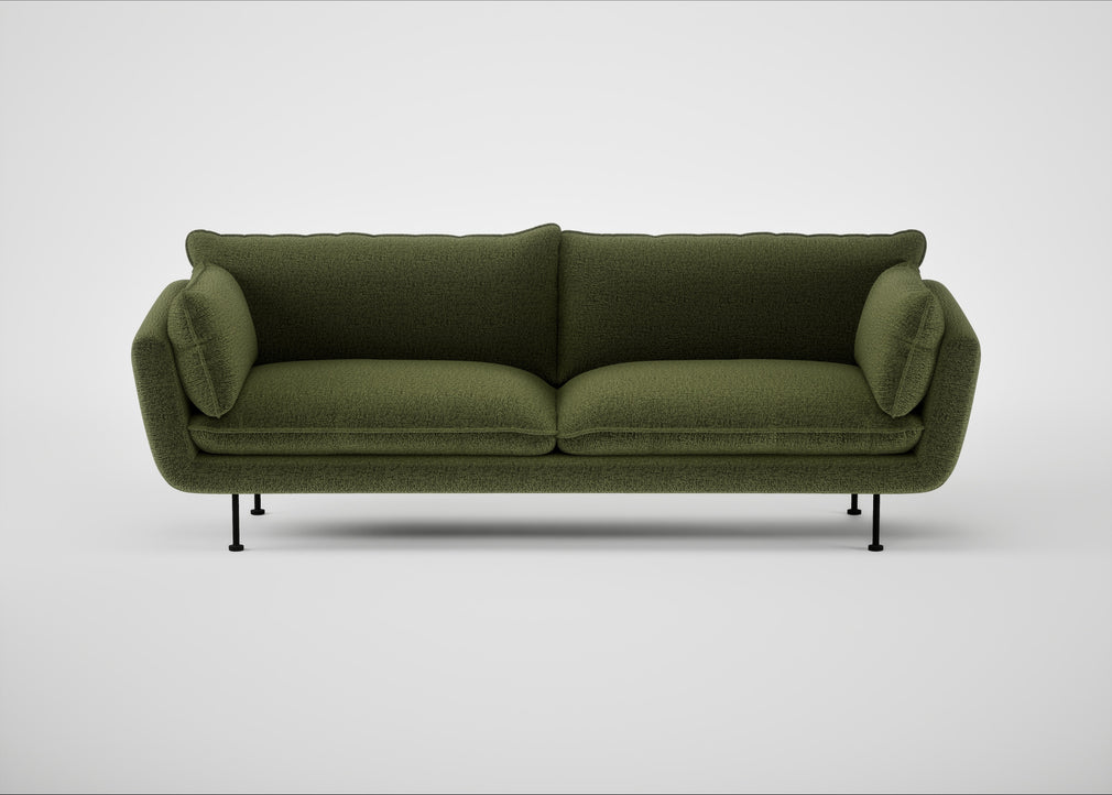 Allora 4 Seater Sofa Boucle Velvet Wilder / Black