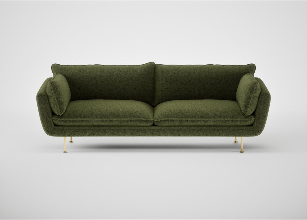 Allora 4 Seater Sofa Boucle Velvet Wilder / Brass