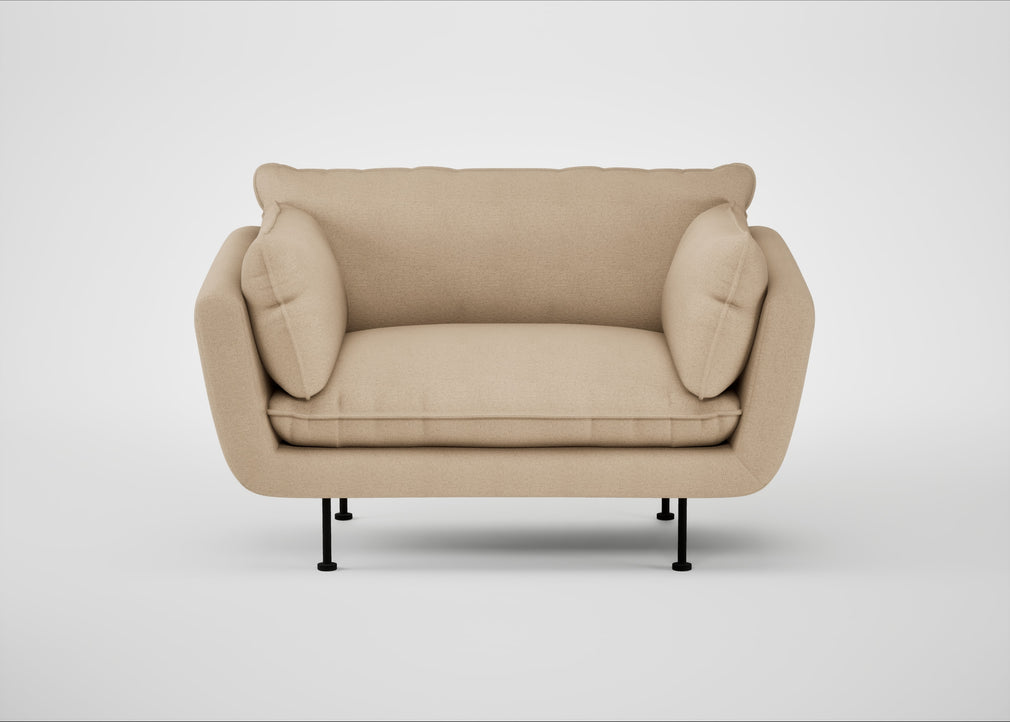 Allora Loveseat Capelo Linen-Cotton Bamboo / Black