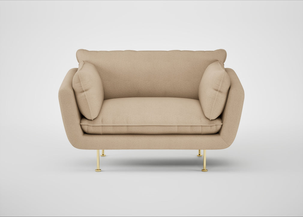 Allora Loveseat Capelo Linen-Cotton Bamboo / Brass