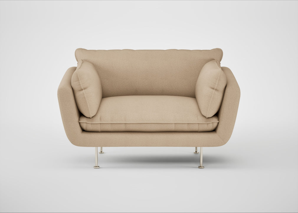 Allora Loveseat Capelo Linen-Cotton Bamboo / Stainless Steel