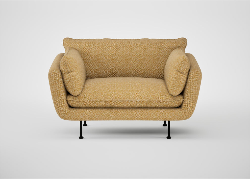 Allora Loveseat Boucle Tweed Citrine / Black
