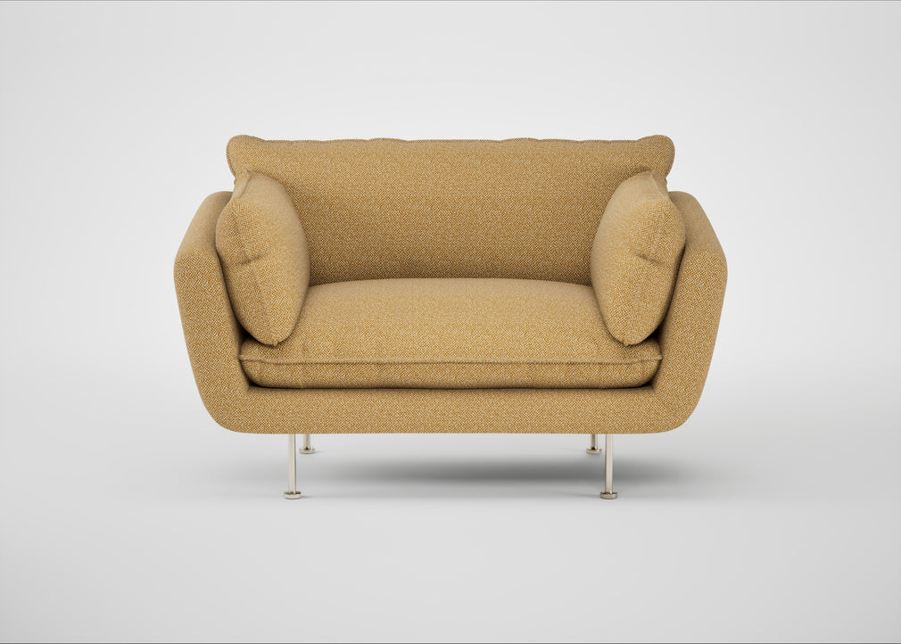 Allora Loveseat Boucle Tweed Citrine / Stainless Steel