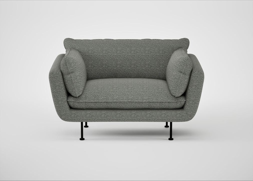 Allora Loveseat Boucle Tweed Lapis / Black