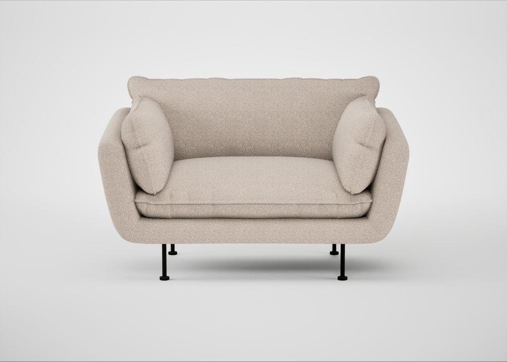 Allora Loveseat Boucle Tweed Pearl / Black