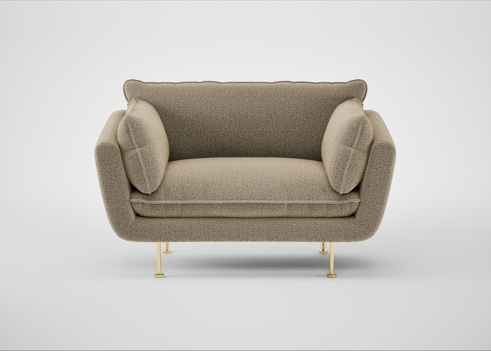 Allora Loveseat Boucle Velvet Rocky / Brass