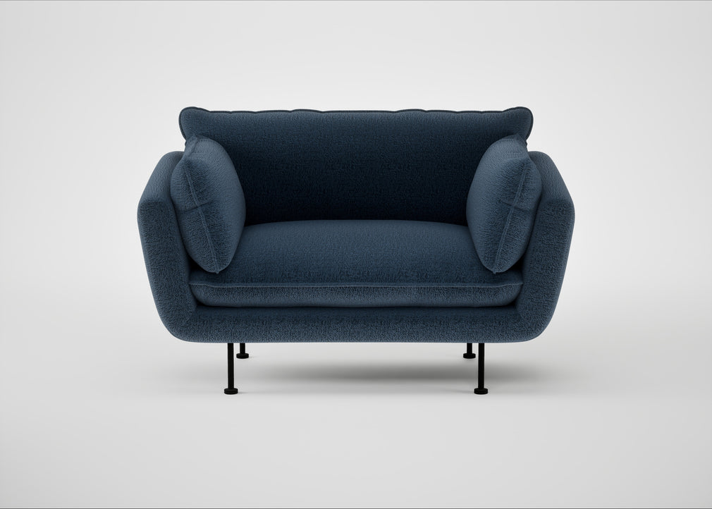 Allora Loveseat Boucle Velvet Space / Black